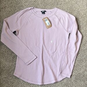 Eddie Bauer NWT Women's Pink waffle Long Sleeve Top